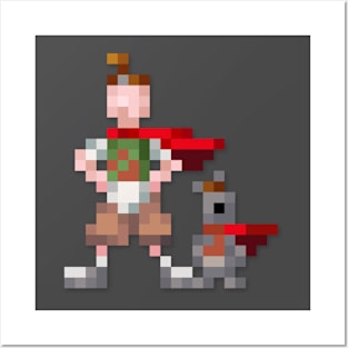 Quailman & Quaildog low-res pixelart Posters and Art